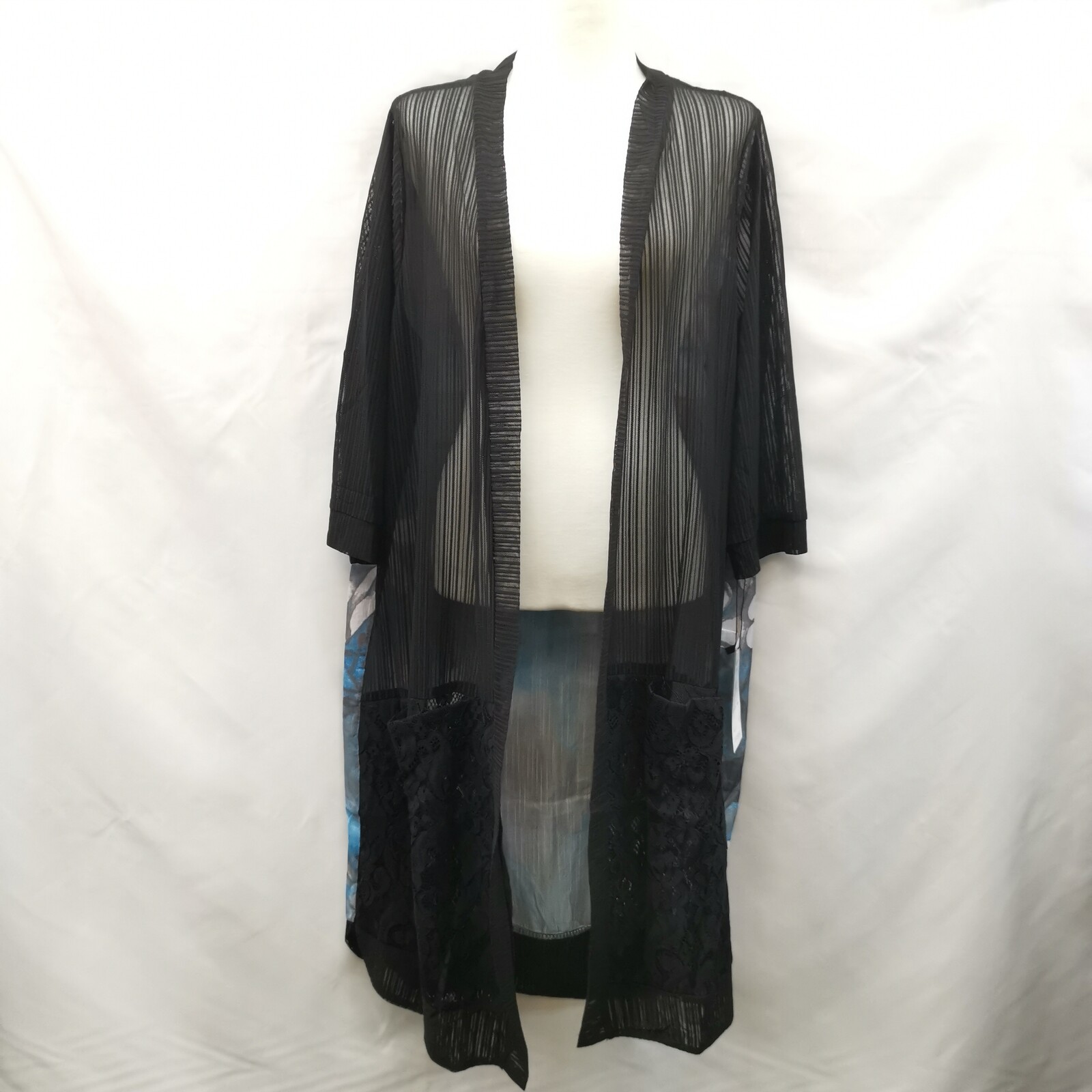 mesh long cardigan