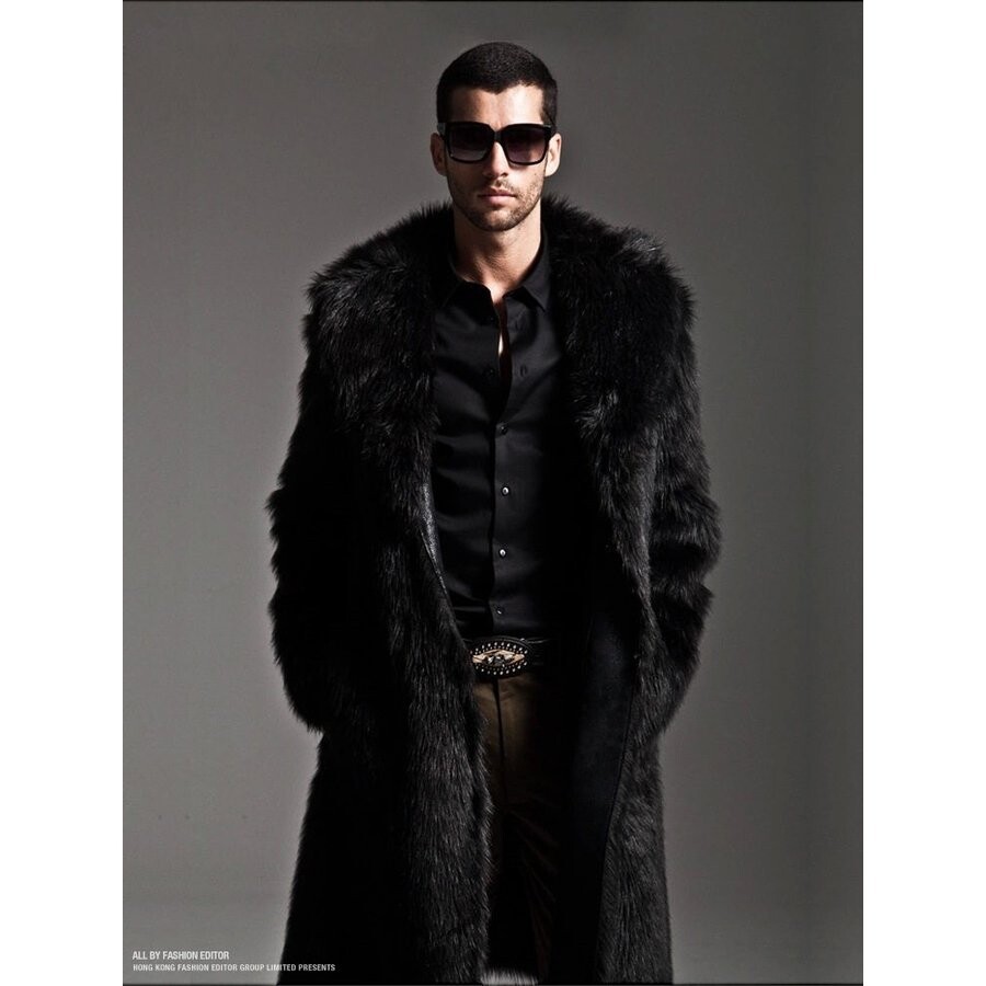 black fur trench coat men