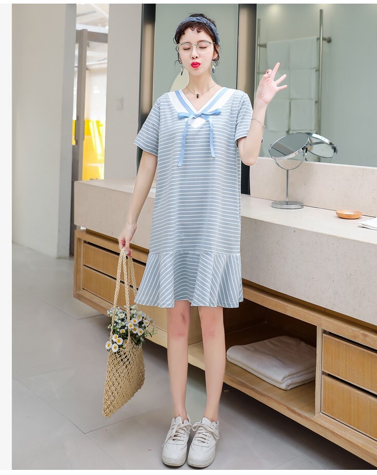 Summer Clothing Leisurely Pattern Short Sleeve One Piece Dress Ladies Fashion Import Japanese Products At Wholesale Prices Super Delivery